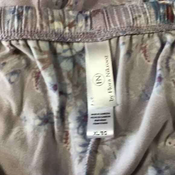 FN by Flora Nikrooz Lavender Floral Lounge Set Pajamas XL Soft Comfy - Picture 6 of 9